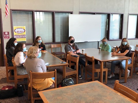 BelWestEnglish's tweet photo. Students in the BW Book Club gather to discuss their first selection of the year--There There by Tommy Orange. Lots of great conversation!
#BWEnglish #BWReads #BTHS201 @MaroonWay201 https://t.co/M9cZf8FyJT