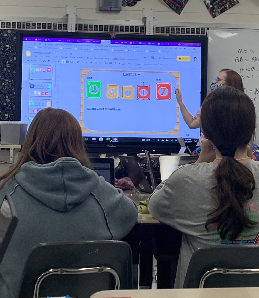 KJoliverWMM's tweet photo. Today in Geometry, students were introduced to proofs through Uno by determining each step to get from the given card to the most recent card. What a way to use collective background knowledge to build on an often difficult concept! @JLSMS_Official #lcpsmath https://t.co/BnCBRuekLN