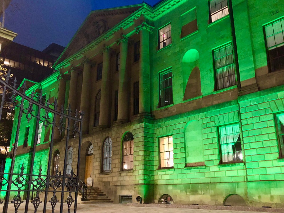 NSLeg's tweet photo. Province House is illuminated in green in recognition of World Cerebral Palsy Day. #WorldCPDay #CPMakeYourMark https://t.co/5wGzZAkOCM