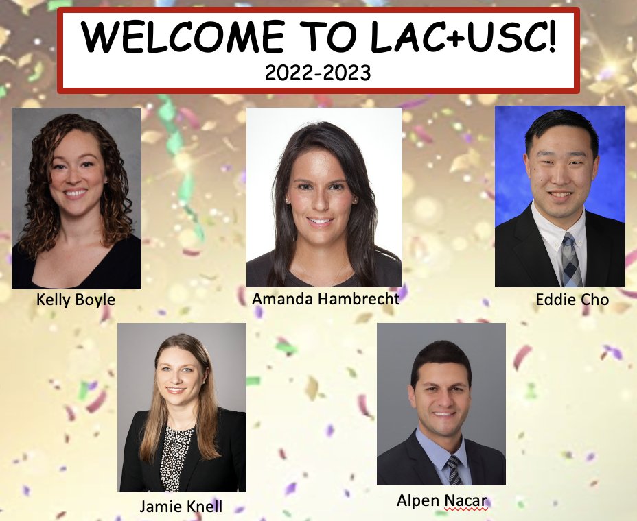 docmartin22's tweet photo. Congratulations and welcome to the new LA County+USC Medical Center Trauma/ACS fellows.   @KellyBoyleMD @eddie1cho @HeelWithSteal Dr. Jamie Knell, and Dr. Amanda Hambrecht. Looks like we need to work on Twitter accounts for a couple of you! @USCGenSurg @LACUSCMedCenter https://t.co/sSJcQhggVR