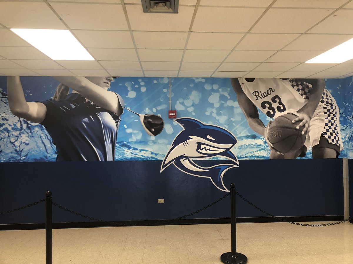 CastellaAlli's tweet photo. Hate to ruin the surprise but I’m bursting with pride over our gym hallway and single point upgrades. Seeing the kids faces today when they saw it for the 1st time was priceless. “That’s dope!” The exact words! @RiverPTSA @SommerPBCSD @pbcsd https://t.co/FJ3sZ66bLc
