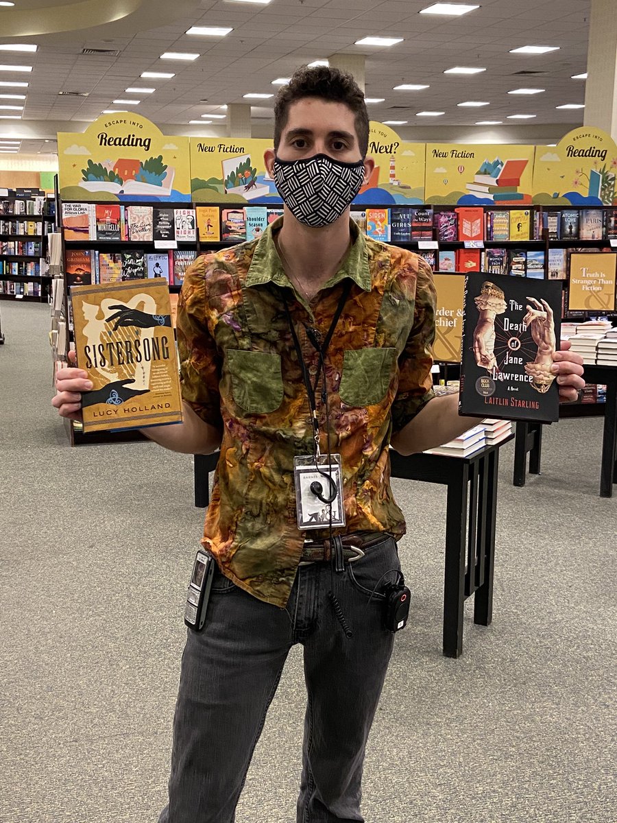 BNBucklandHills's tweet photo. New month, who dis? We have our bookseller Conor with this month’s Discover Pick &amp; Book Club Pick; Sistersong and The Death of Jane Lawrence! https://t.co/kufFnJhTw6