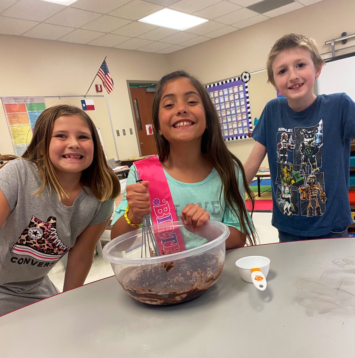Working on /r/ and celebrating birthdays means making brownies! We were stirring, pouring, cracking eggs, measuring, and takings turns. Look at all those /r/ sounds! Who says R has to be boring?! <a href="/mambrinosteam/">STEAM Academy at Mambrino</a>