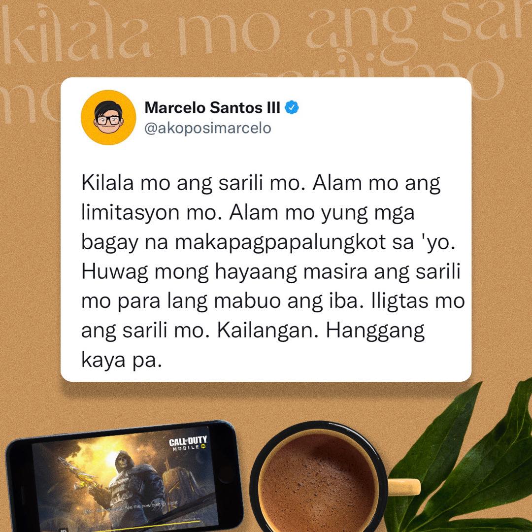 akoposimarcelo's tweet photo. Huwag mong hayaang masira ang sarili mo para lang mabuo ang iba. FIGHT FOR YOURSELF. https://t.co/EydlLrQ2gH