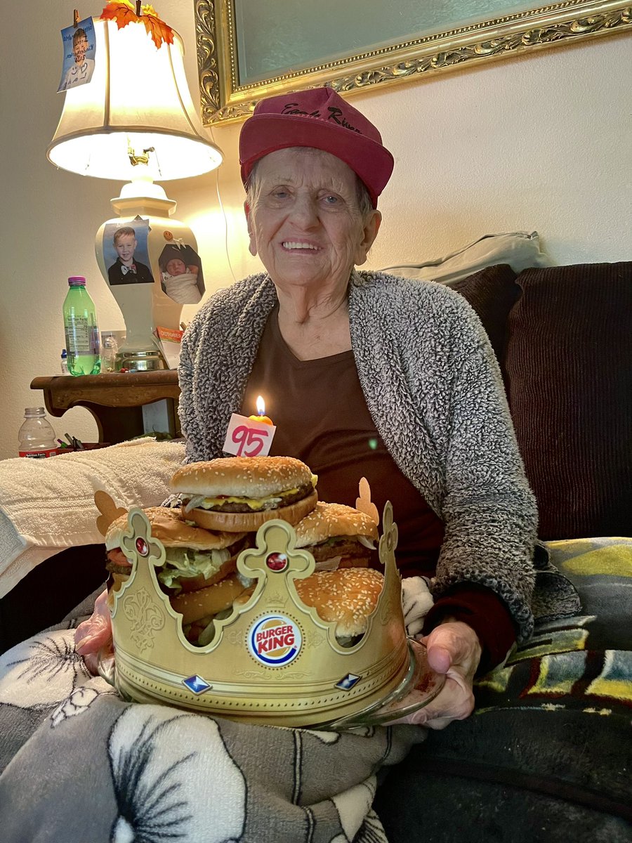 ky_hof's tweet photo. All she wanted for her birthday was a @BurgerKing whopper!

Happy 95th Birthday Grandma! We love you! 🍔

#burgerking #whopper #whoppercake #grandma https://t.co/p5DiQC8JVK