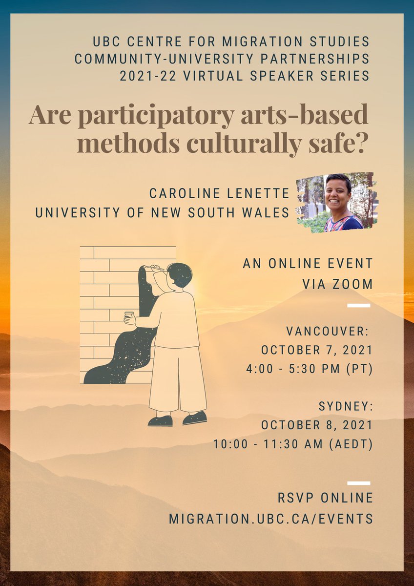 For Sydney peeps, 10 am on Friday 8 October! Looking forward to discussing #ParticipatoryMethods and #CulturalSafety to end the week