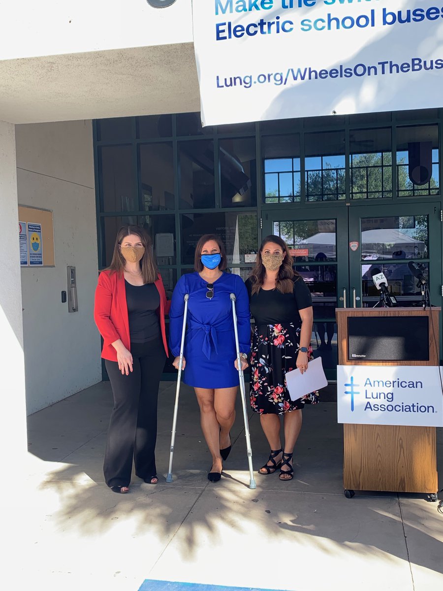UArizonaPPC's tweet photo. The UAPPC in attendance of the American Lung Association press conference today with the Mayor and TUSD Superintendent. We need to pass this infrastructure bill and provide schools with funds to upgrade to electric buses. https://t.co/XFBJlY4gUY