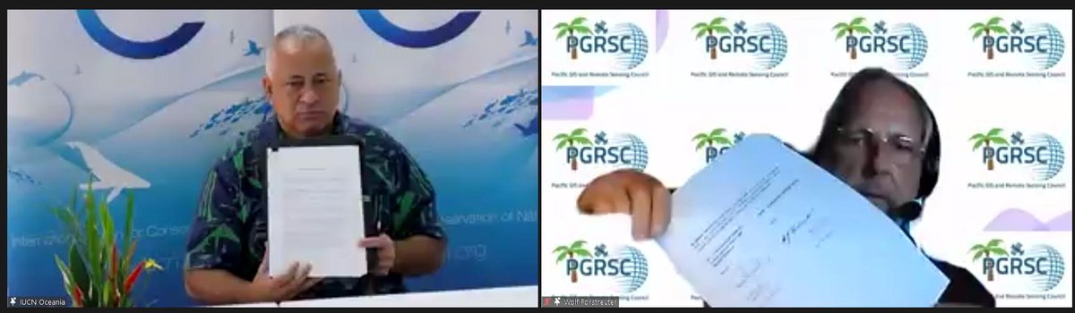 PacificGISnRS's tweet photo. Another milestone to be celebrated today, is the signing of a MOU between @IUCN_Oceania and @PacificGISnRS
Sincere congratulations on your achievement.
#pacificGISnRS #pgrsc #iucn #pacificislands https://t.co/Uco24nyafk