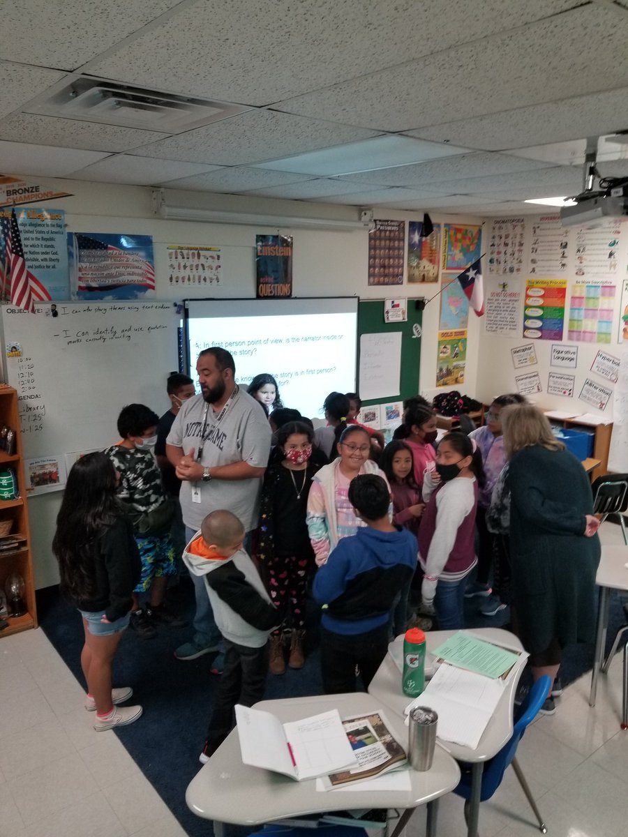 MrsDMLynn's tweet photo. @TheRealMrHrndz facilitated a Inside-Outside peer discussion circle today in class over literary elements.  Got the pleasure of joining in with this great group of students!  @PatlanES @SeguinISD https://t.co/yvrAzGNamK
