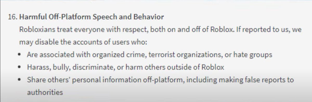 imagenthatgirl's tweet image. Im saying this for everyone in the roblox community. What the hell is this rule. Its absolute bullsh*t. Its basically telling you to get lost if you&apos;ve said BOO to some 7 year old on discord. Roblox remove this rule and restore everyones sanity #roblox #robloxTOS