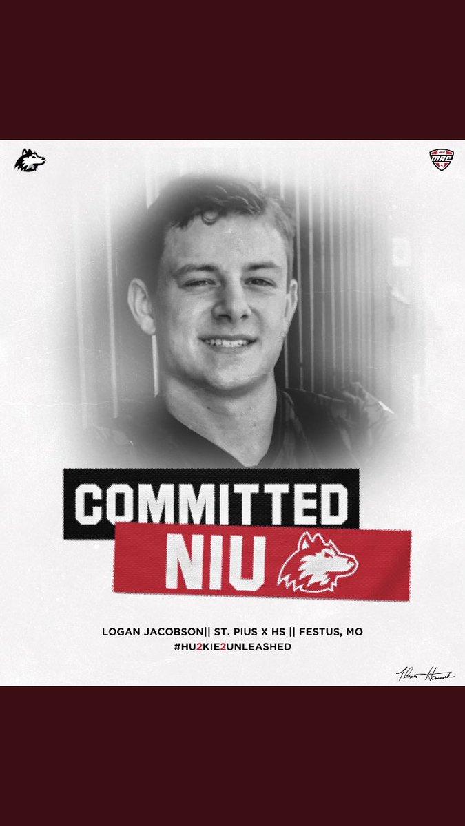 ljacobson35's tweet photo. Excited to announce my verbal commitment to the Northern Illinois University! Huge thanks to my coaches, family, and friends for helping me reach my goals! Can’t wait to be a Huskie🔴⚪️⚫️

@FootballPx @stplancersports @STLKickers @NIU_Football @NIUCoachHammock @NicMckissicLuke https://t.co/AMVJ2TDu8c