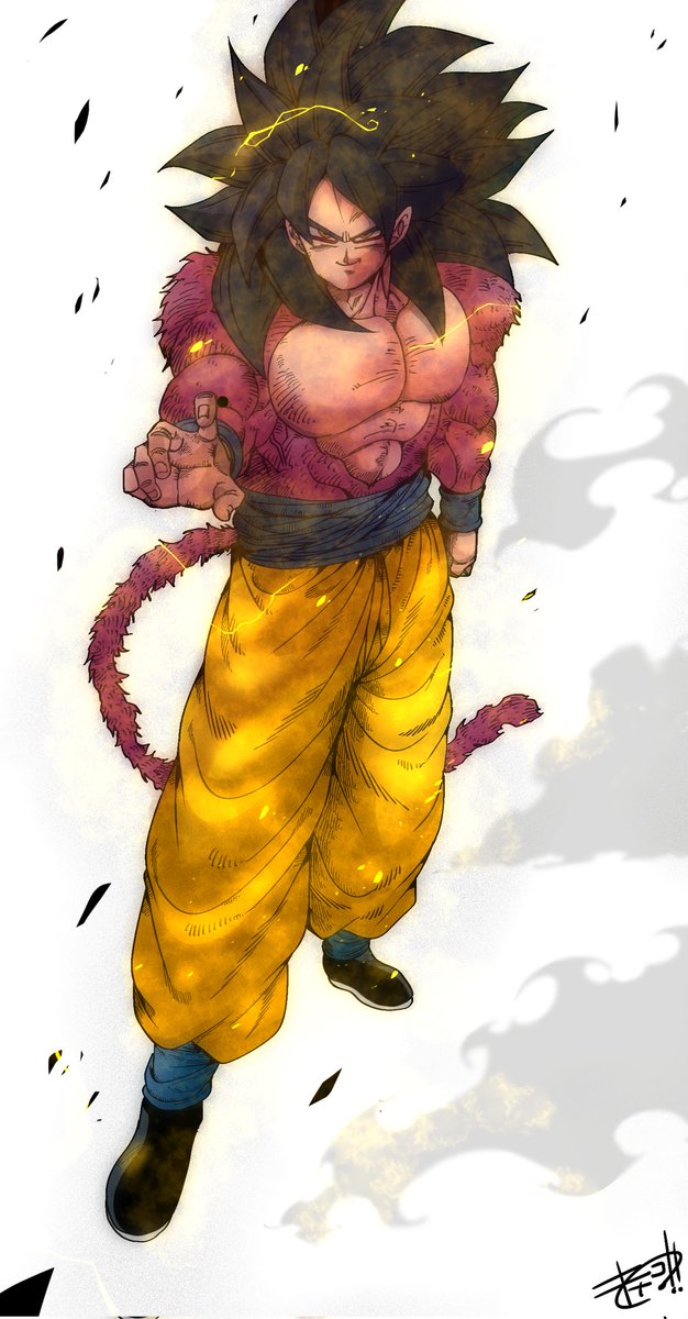 son goku monkey tail body fur super saiyan 1boy tail male focus solo  illustration images