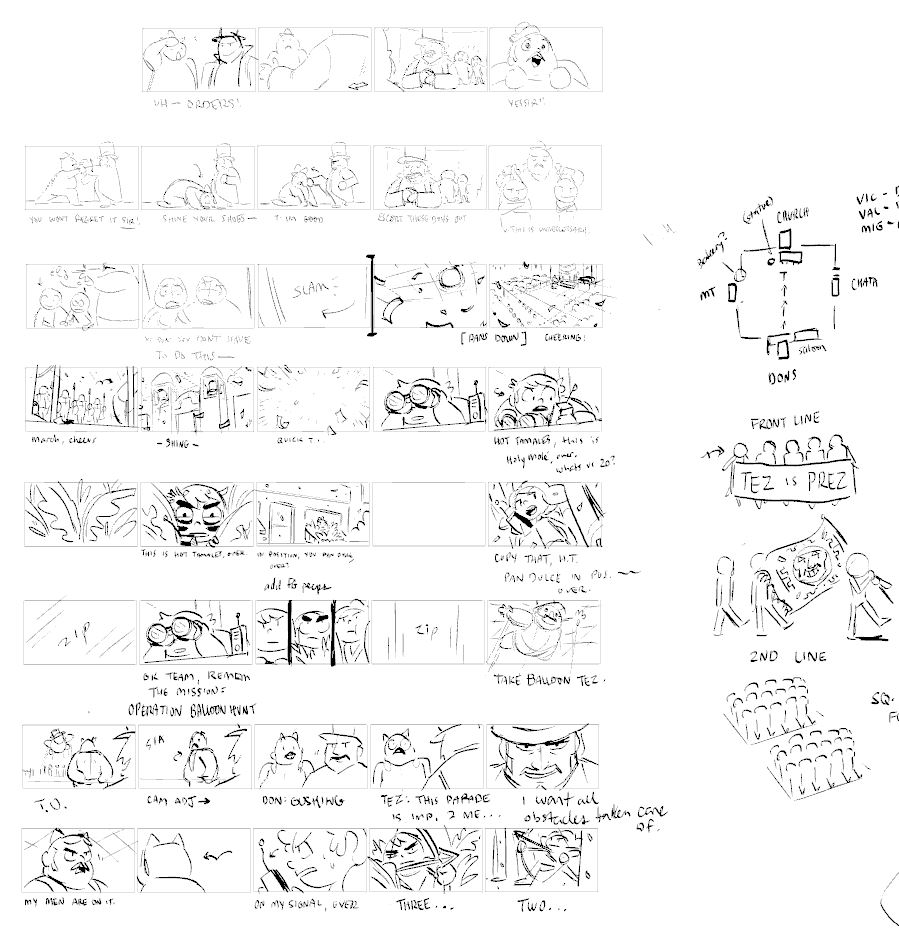 Thumbs from my first pass! Some things that changed includes baby barf and Mig/Don jokes haha 