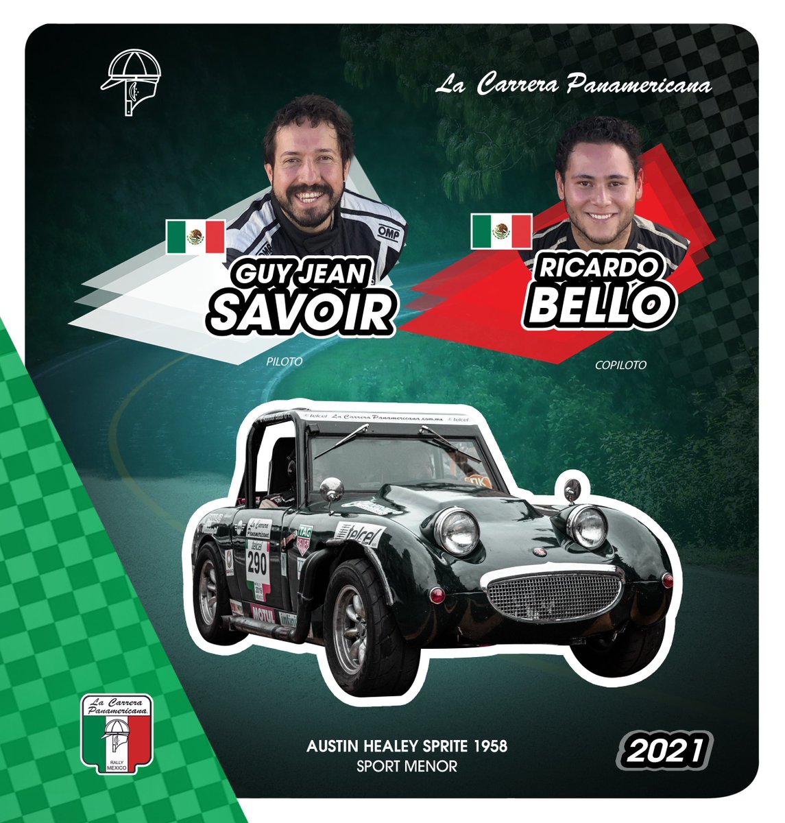panaoficial's tweet photo. 🏺 El mítico Austin Healey Sprite 1958 dejará huella en la categoría Sport Menor, con Guy Jean Savoir y Ricardo Bello al volante.😍 ¿Qué opinan de esta #HeroCard de la Edición 2021 de #LaCarreraPanamericana?

#PanamericanaPorMéxico #Racing #RaceDay https://t.co/Kd8wMU1ZVR