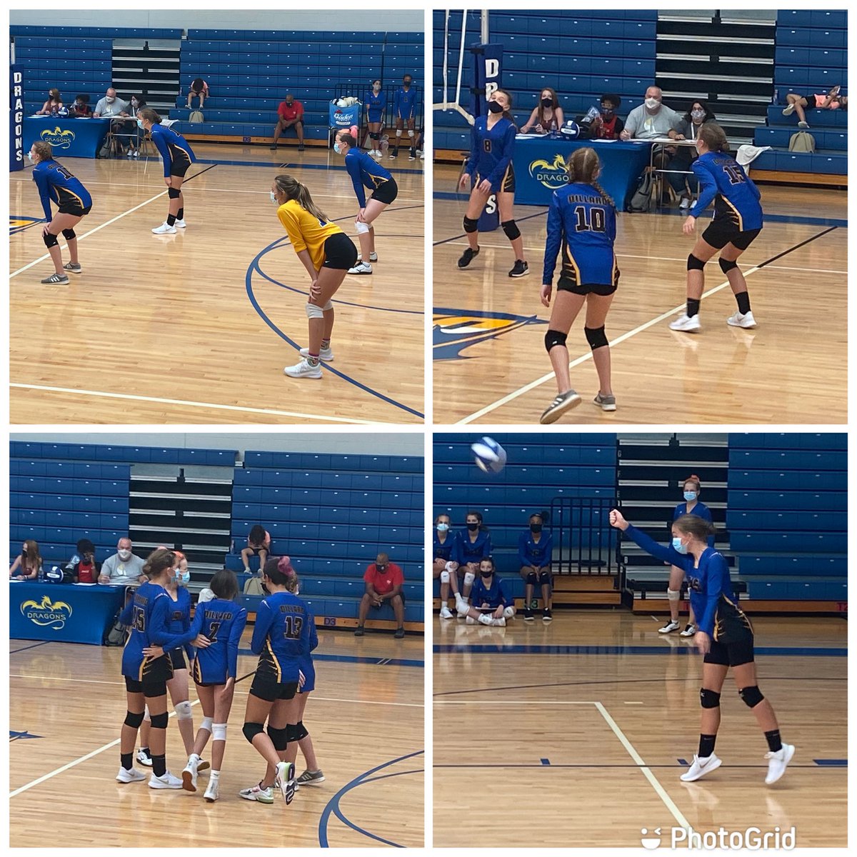 cindirparker's tweet photo. It seems like yesterday we were working on “ready” position as little people…and now we are playing 🏐 for @DDMMSDragons! Hadn’t been back to DDMS since @tylerjennparker VB days!!❤️ 10/10 seeing @Yates_Mill alumni and parents! @ReneAlfordAP @YMESPTA #skillprogression #playtall https://t.co/j6Mx4WYzD1