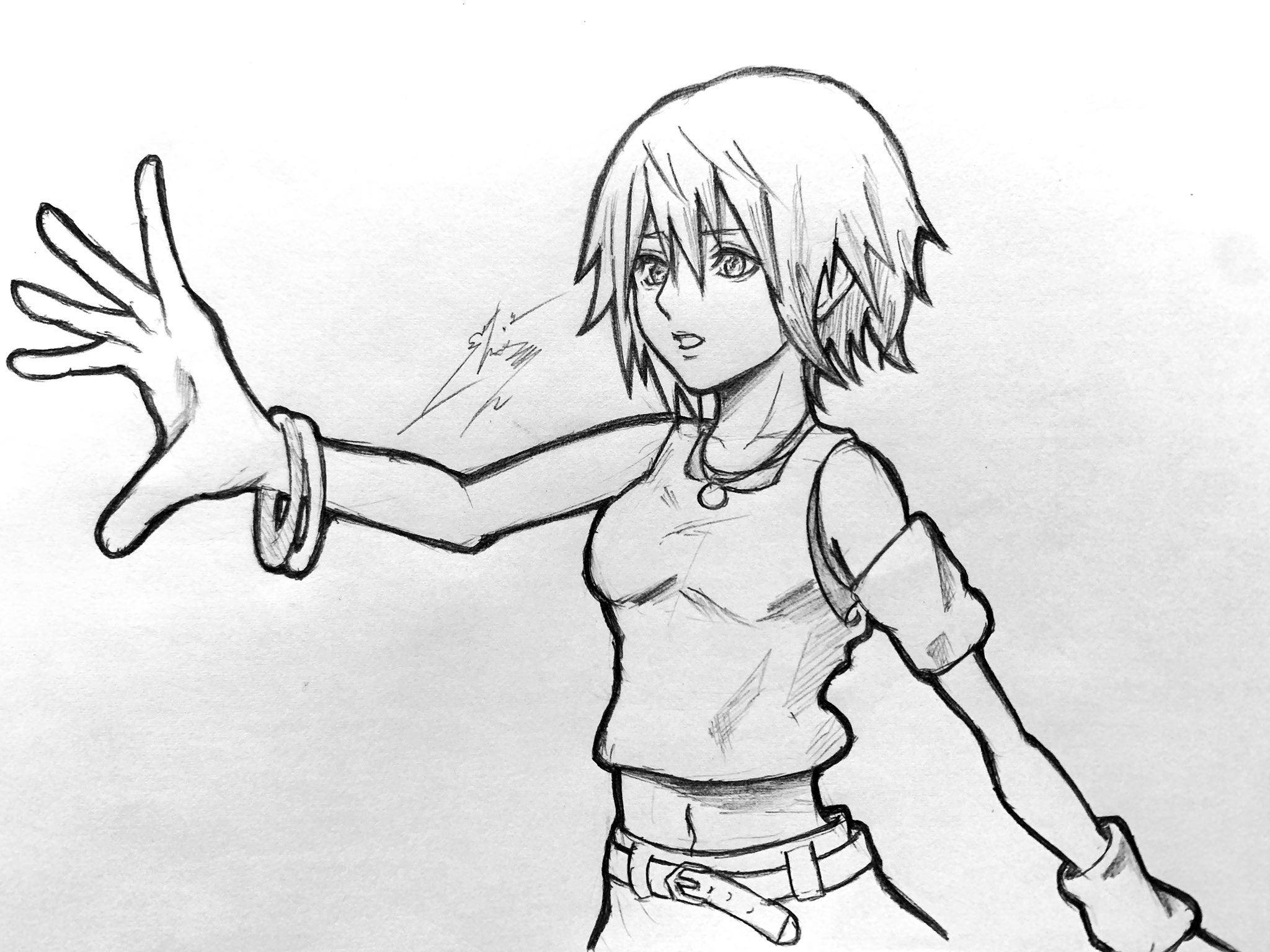 ずやハル 昨日の液タブイラスト悔しすぎて線画から見直そうということで線の書き方変えて本気で描いてみやした 液タブでかく時にこの 描き方意識してみよ キングダムハーツ Kingdomhearts T Co Zhckcamdby Twitter