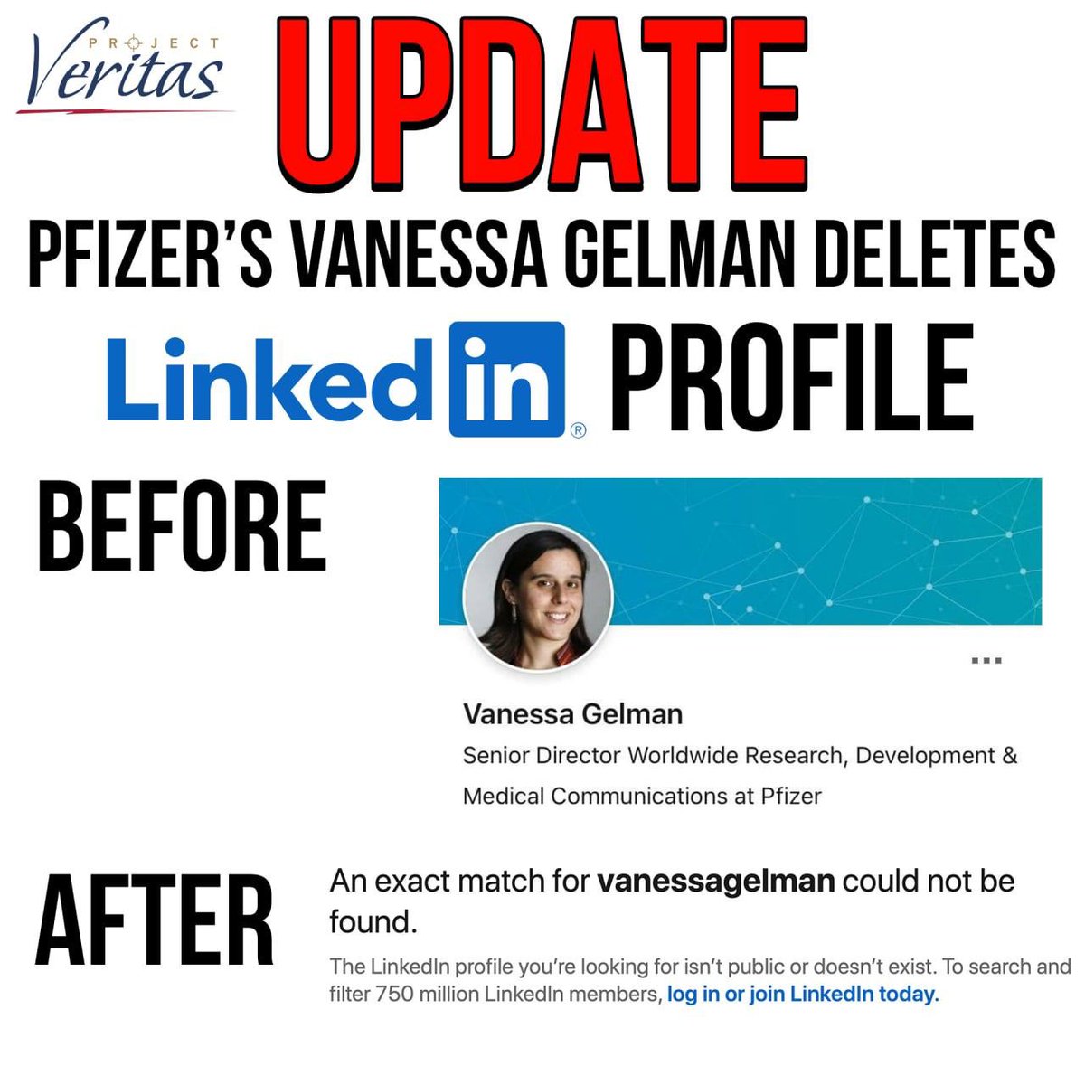 LIVLOUDDJ's tweet photo. Vanessa Gelman, Senior Director of Worldwide Research at Pfizer has DELETED Her Linkedin Profile #PfizerLeaks https://t.co/oGDoGQygXF