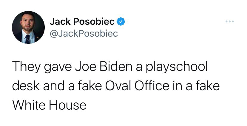 darkone1's tweet photo. #Globalist #PuppetSelect #POTATO in #OccupiedDC pretend #WhiteHouse https://t.co/jDLfAOFJiw