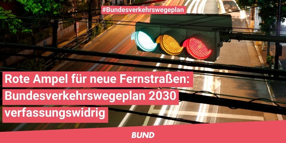 Der #Bundesverkehrswegeplan ist #verfassungswidrig! Zu diesem Schluss kommt ein Rechtsgutachten, das feststellt: Sowohl EU-rechtliche Vorgaben als auch die Entscheidung des #BVerfG zum #Klimaschutz werden missachtet. Neue BuReg muss Fernstraßenbau stoppen! bund.net/bvwp-zusammenf…