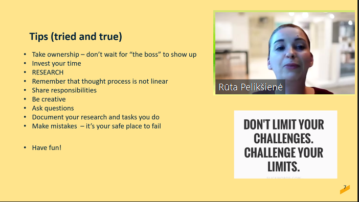 anta_sandra's tweet photo. The Kick-off event for @ECIUniversities and challenges and a brilliant student from #KTU @ktuspace. Rūta shared her tips and tricks for participation in the #ECIUchallenges ↘ https://t.co/Ubtp7cjfUg