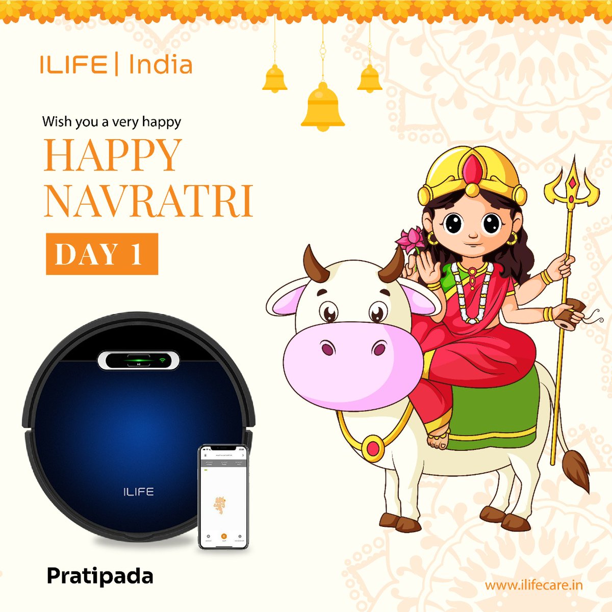 ILIFE_Robotics's tweet image. Wishing You a Very Happy Navratri From ILIFE India.
#iliferobot #ilifeindia #smallhelper