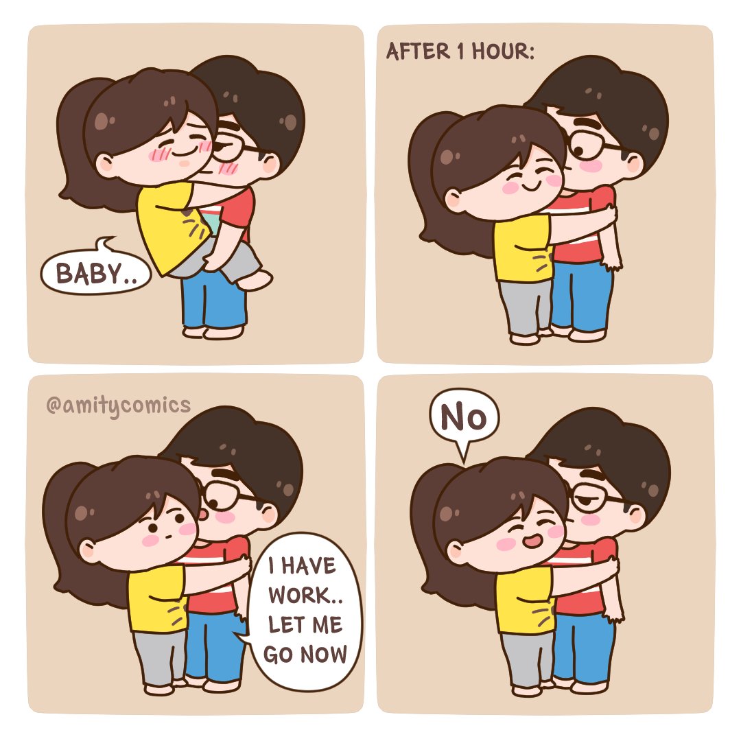 amitycomics's tweet photo. Clingy🤗
#lovebirds  #lovethis #love #couple #couplecomics #dailycomic #comicinspiration  #leolily1111 #funnycomics #comiclove #igcommunity #relatable #shortcomics #digitalcomics #kiss #heartwarming #life #hugs #cheesylines #comicsart #comicpage #relatablecomic https://t.co/C2HpM2HYPW