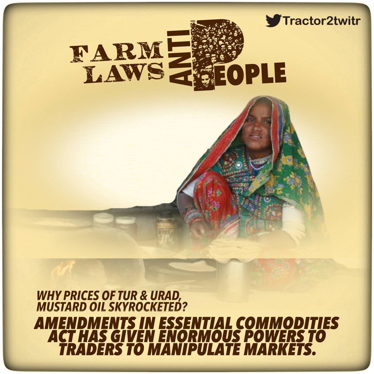 Being_Strong_AR's tweet photo. In new India millions of Indian are deprived from their Rights including FARMERS.
Farm laws are not only anti farmers, they are anti consumers also. 
#FarmLaws_AgainstCommonMan https://t.co/9g4KbVxWdn