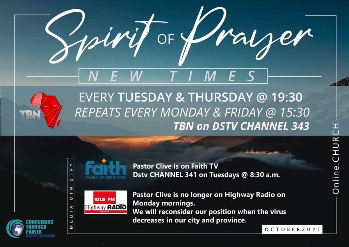 CliveGopaul's tweet photo. Welcome to view our programmes on our new times on TBN. https://t.co/Vb34zhZBjP