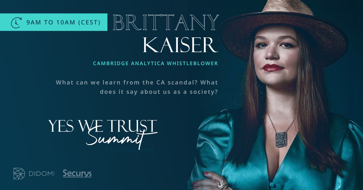 📢 15 MN TO GO : OPENING KEYNOTE WITH <a href="/OwnYourDataNow/">₿rittany Kaiser 💎 🚀</a>  📢

To open the first edition of the YWT, we are excited to join, in 15mn, the opening keynote hosted by Brittany Kaiser, expert in data protection and blockchain technology and known as the Cambridge Analytica Whistleblower.