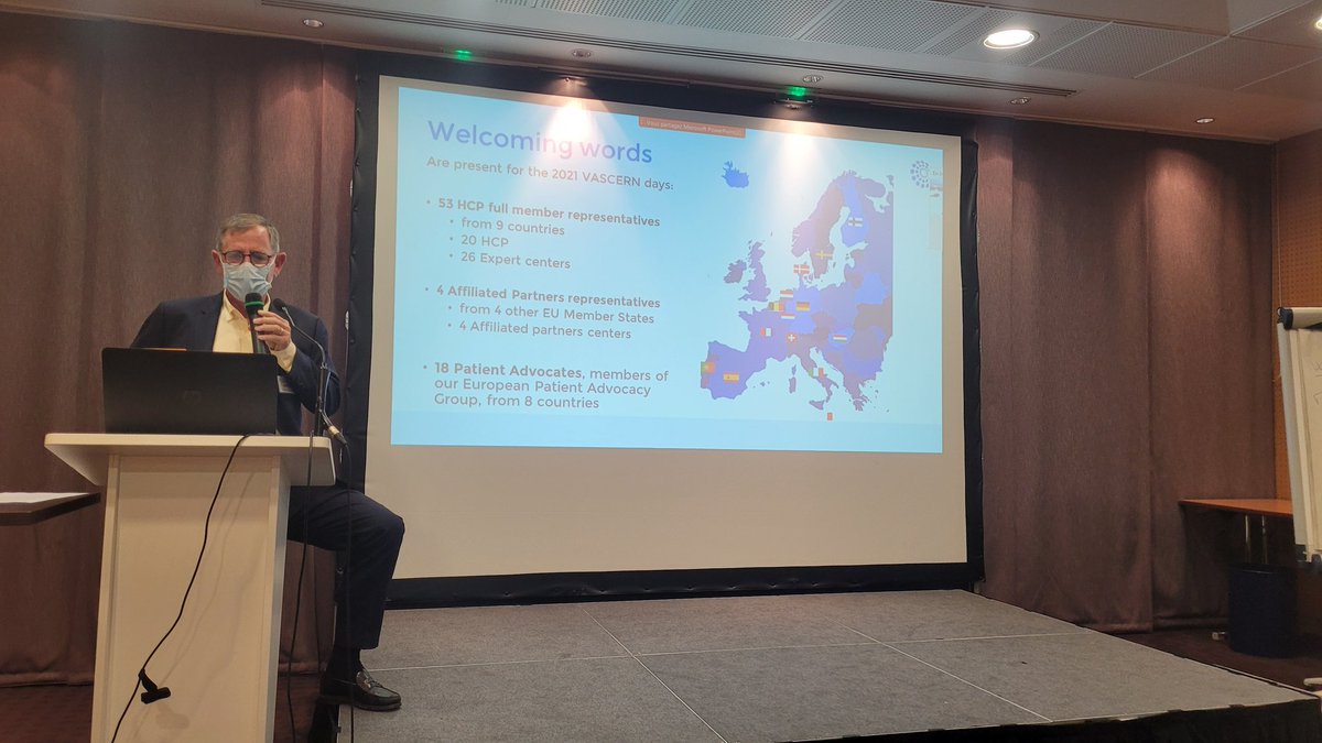 vascern's tweet photo. It's the start of #VASCERNDays2021! So happy to see everyone again and @JondeauG is currently presenting our new participants this year! Welcome to all! #ERNeu #ShareCareCure We also have @FAVAMulti greeting guests at the sign-in table! https://t.co/lajHcsrYYh