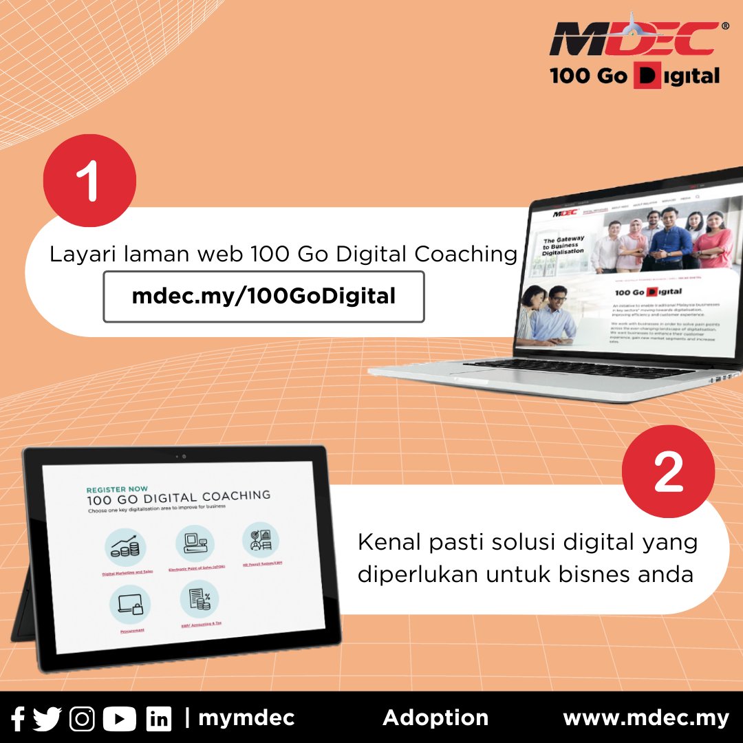 mymdec's tweet photo. Digitalkan bisnes anda bersama #100GoDigital oleh #MyMDEC! Daftar sekarang di https://t.co/lxwprOdFQQ dan beralih kepada digital secara PERCUMA! 

#SayaDigital #MyDIGITAL 

@kkmm_gov @mahadhir_aziz @aizaazreen https://t.co/OkEbAVVy9x