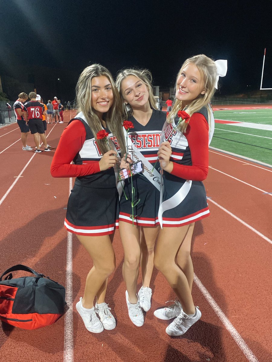 CheerWestside's tweet photo. Happy halfway through homecoming week &amp; congrats to our cheer girls who made homecoming court!! ❤️ 

Tomorrow’s theme is: Country Club vs Country! https://t.co/q6lgCYPwSk