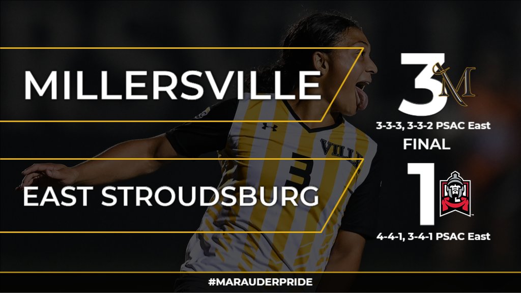 Millersville scores three unanswered goals in the second half to take down East Stroudsburg! 

#MarauderPride