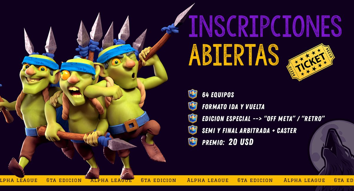 🐺 Alpha League (@alphaleaguecr) on Twitter photo 🐺ALPHA LEAGUE | 6ta Edición | #ClashRoyale 🐺
💰 20 usd
✔️REQUISITOS
Seguir a
- <a href="/AlphaLeagueCr/">🐺 Alpha League</a>
- <a href="/Nava1X/">Nava</a>
- <a href="/ChristianElNob/">ChristianElNob</a>
- <a href="/RapperDany/">Dany❤️</a>
- Menciona 3 equipos | Conseguir 5 RT
-❤️y 🔃 a este tweet
👉PRUEBAS X DISCORD ‼️ discord.gg/3J2VwckdXh 🐺ALPHA LEAGUE | 6ta Edición | #ClashRoyale 🐺
💰 20 usd
✔️REQUISITOS
Seguir a
- <a href="/AlphaLeagueCr/">🐺 Alpha League</a>
- <a href="/Nava1X/">Nava</a>
- <a href="/ChristianElNob/">ChristianElNob</a>
- <a href="/RapperDany/">Dany❤️</a>
- Menciona 3 equipos | Conseguir 5 RT
-❤️y 🔃 a este tweet
👉PRUEBAS X DISCORD ‼️ discord.gg/3J2VwckdXh