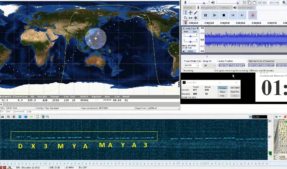 PhilSADG's tweet image. Update from UP Diliman ground station from today&apos;s 9am pass @ 21 deg elevation: 

#Maya3 and #Maya4 beacons successfully received and decoded!

Terrific news during #WorldSpaceWeek2021. Mabuhay! 🇵🇭
