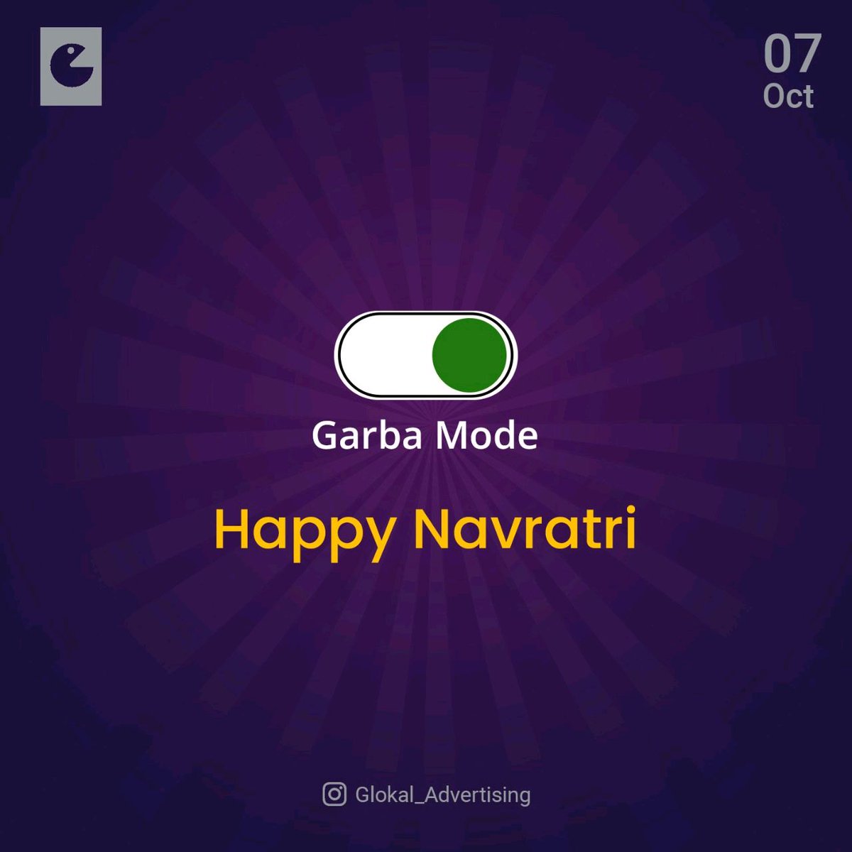 GlokalAdvertis1's tweet photo. Happy Navratri to all of you!
May Durga Maa Bless You!
#navratri #garba #dandiya #festivities #positivevibes  #digitalmarketing #glokal https://t.co/76iozMWuWa