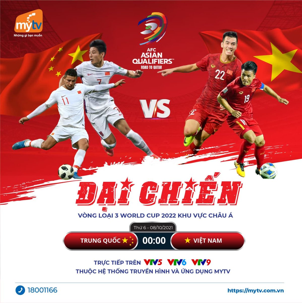 vnpthcm's tweet photo. ⚽️ ĐẠI CHIẾN ĐƯỢC MONG ĐỢI NHẤT VÒNG LOẠI THỨ 3 WORLD CUP 2022 🔥

💪 00:00 ngày 08/10/2021 trên kênh VTV5, VTV6, VTV9 - hệ thống Truyền hình và ứng dụng MyTV bạn nhé!

#WorldCup2022 https://t.co/kzQKoXQeBV