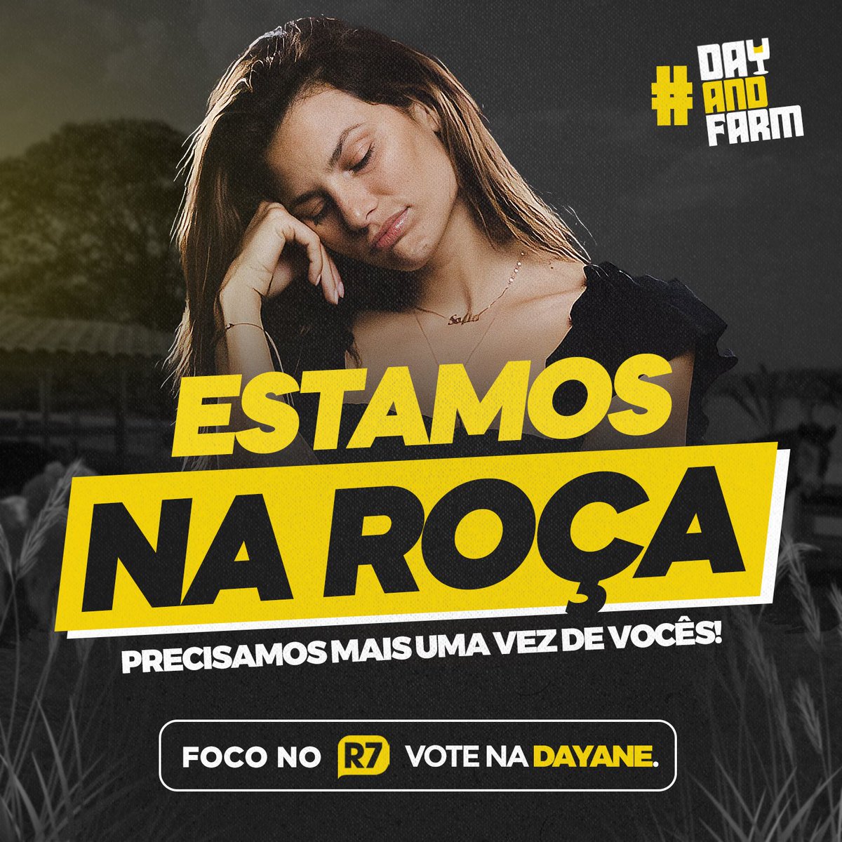 Dayanemello's tweet photo. Estamos mais uma vez na roça! E precisamos mais uma vez de vocês. Bora pra cima! 🍷💖 #FicaDayane https://t.co/fHSn44XaHw