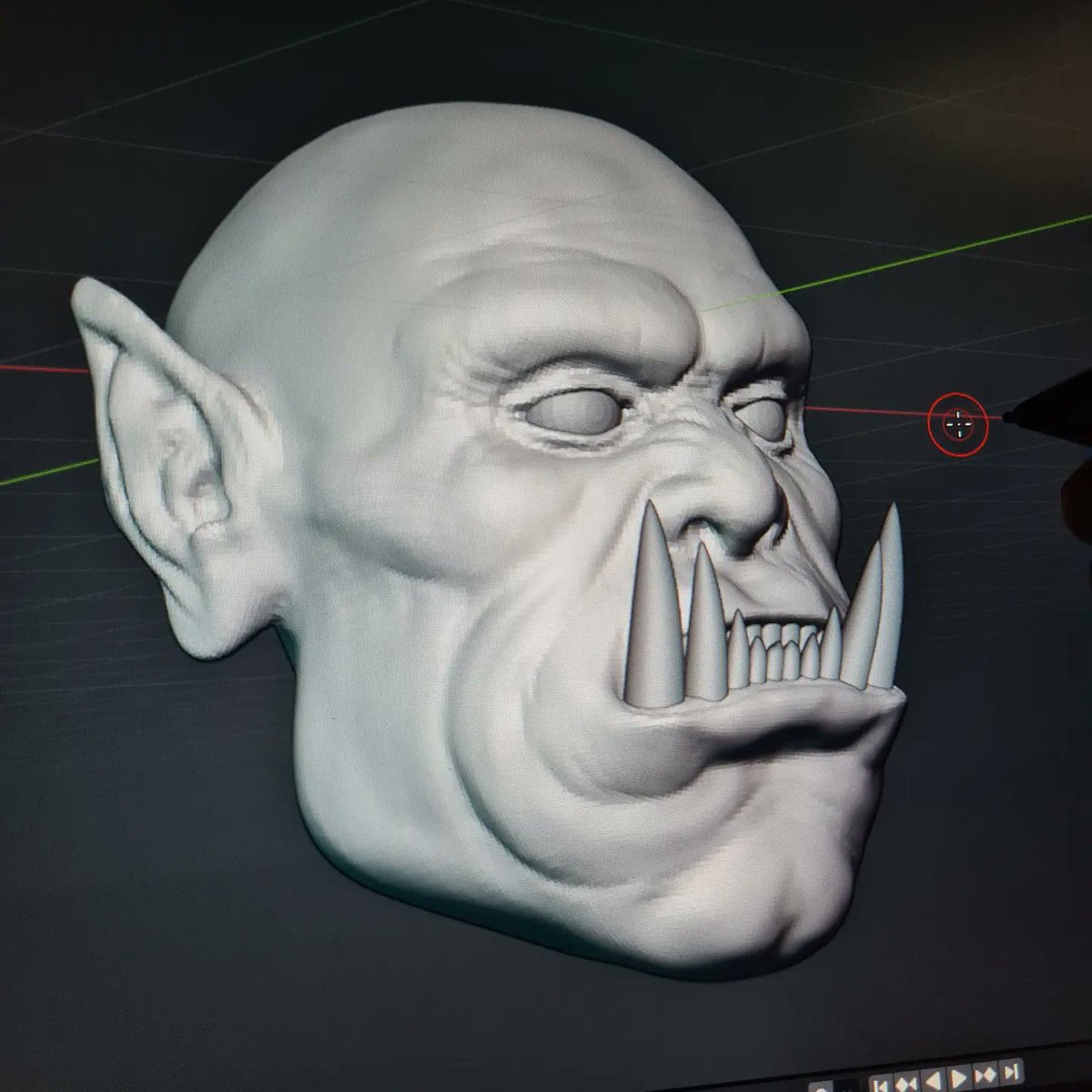 artofand's tweet photo. Practicing @Blender sculpture with the @wacom Cintiq16, learning a lot and having fun! 
#Wacom #Blender3D #WacomAtrevete2021 #3D #orc https://t.co/JVg90CJehw