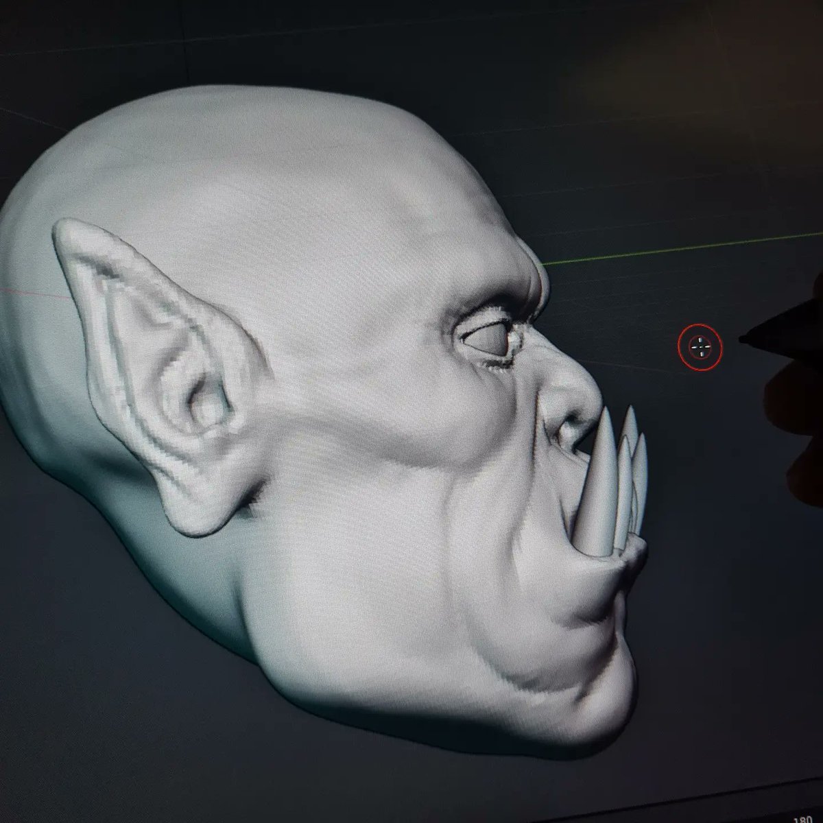 artofand's tweet photo. Practicing @Blender sculpture with the @wacom Cintiq16, learning a lot and having fun! 
#Wacom #Blender3D #WacomAtrevete2021 #3D #orc https://t.co/JVg90CJehw