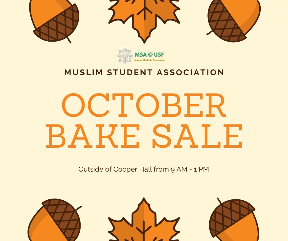 msa_usf's tweet photo. join us for our fundraiser to support MSA from 9 am - 1 pm in front of Cooper Hall https://t.co/c1c46UXSpg