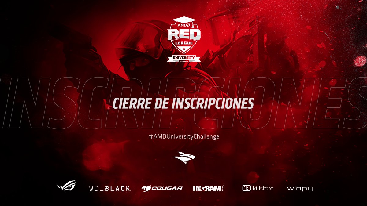 ¡Cierran las inscripciones! 💪

¡Últimos momentos para inscribirte en #AMDUniversityChallenge de #CSGO!
📎 amdredleague.com/universitychal…

#AMDUC #AMDRedLeague #Esports