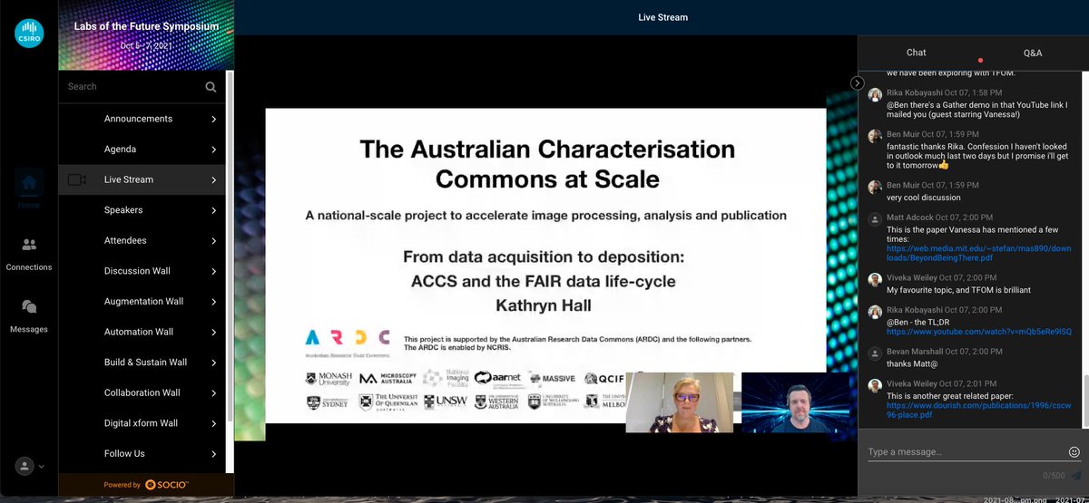 CDataCommons's tweet image. @CDataCommons is at the @CSIRO #labsofthefuture symposium. ACCS Training &amp;amp; Community Engagement Manager Kathryn Hall @Kat4Sponges is giving a talk on CVL (Characterisation Virtual Laboratory) #imagingtools