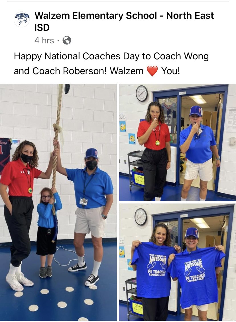 Happy National Coaches Day!! BIG THANK YOU to our very own appreciated and loved admin for making our day awesome!!!@walzemNEISD <a href="/NeisdPE_Health/">NEISD Physical Education and Health</a> #oldschoolcoaches