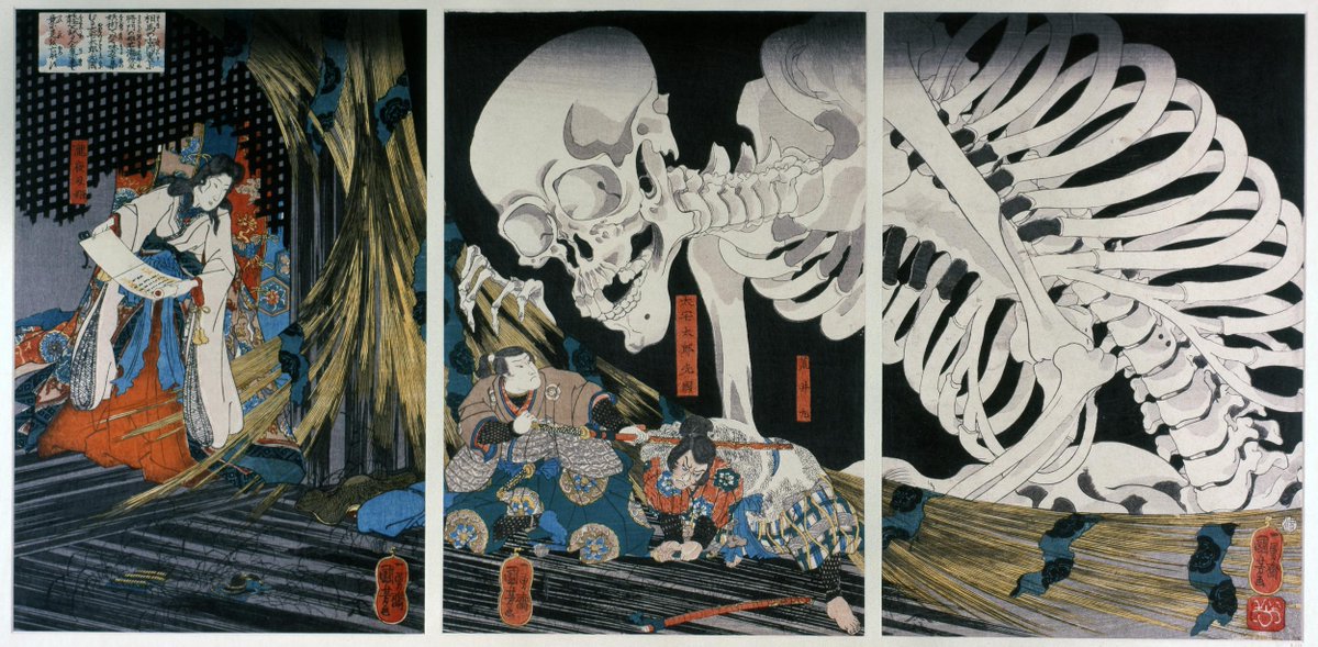 NihonBijutsushi's tweet photo. 歌川 国芳　うたがわ くによし　Utagawa Kuniyoshi　1798–1861

《相馬の古内裏》
そうま の ふるだいり

1845–46年頃・19世紀・江戸時代
浮世絵版画3枚続
画像：ロンドン・大英博物館 https://t.co/YzcQBVuKEu