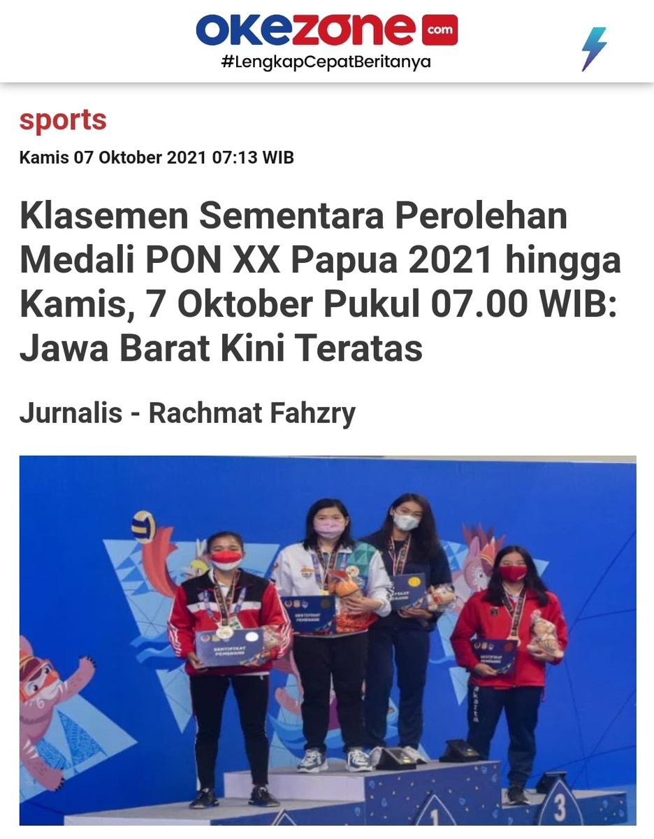 pnkygrll's tweet photo. Woaahh juara sementaraaa, mantaapp semangaatt terus kakak-kakak. Dan selamat paakk @ridwankamil 🥳

#PONPapua2021 
#PONXXPapua2021 
#PapuaIndonesia https://t.co/lF7vOFgwO9