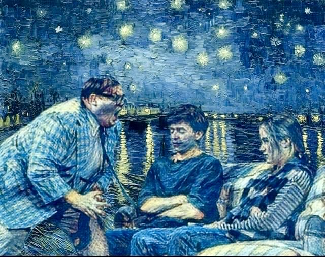 Livin in a Van Gogh down by the river.