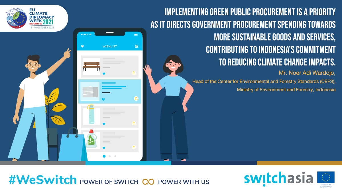 uni_eropa's tweet photo. Significant CO2 emissions come from products and services purchased by governments.
In Indonesia @switchasia provided recommendations on how the wooden furniture and paper industries can move towards sustainable sourcing and production 
#EUClimateAction #CDWid https://t.co/pRaeKQ0S8D
