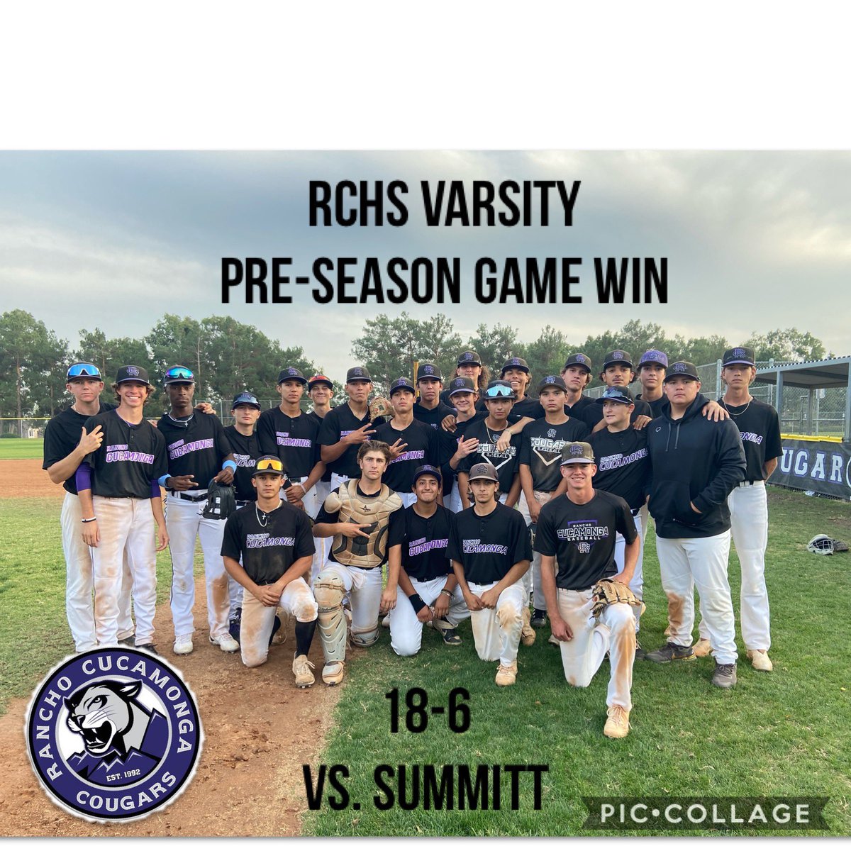 RCHS Varsity Baseball start the pre-season with an 18-6 victory over Summit High School! Way to go Cougars!!!@Berwick_RCHS <a href="/RanchoHSCougars/">Principal Aikens</a> <a href="/sports_rchs/">RCHS Sports</a> @RCHSAchievement