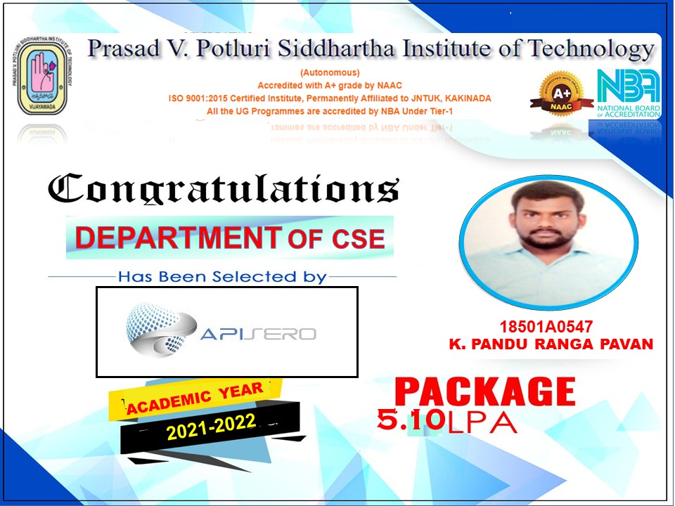 Pvpsit_CSE's tweet photo. Congratulations Pavan #PVPSIT https://t.co/j5mqz3aXno
